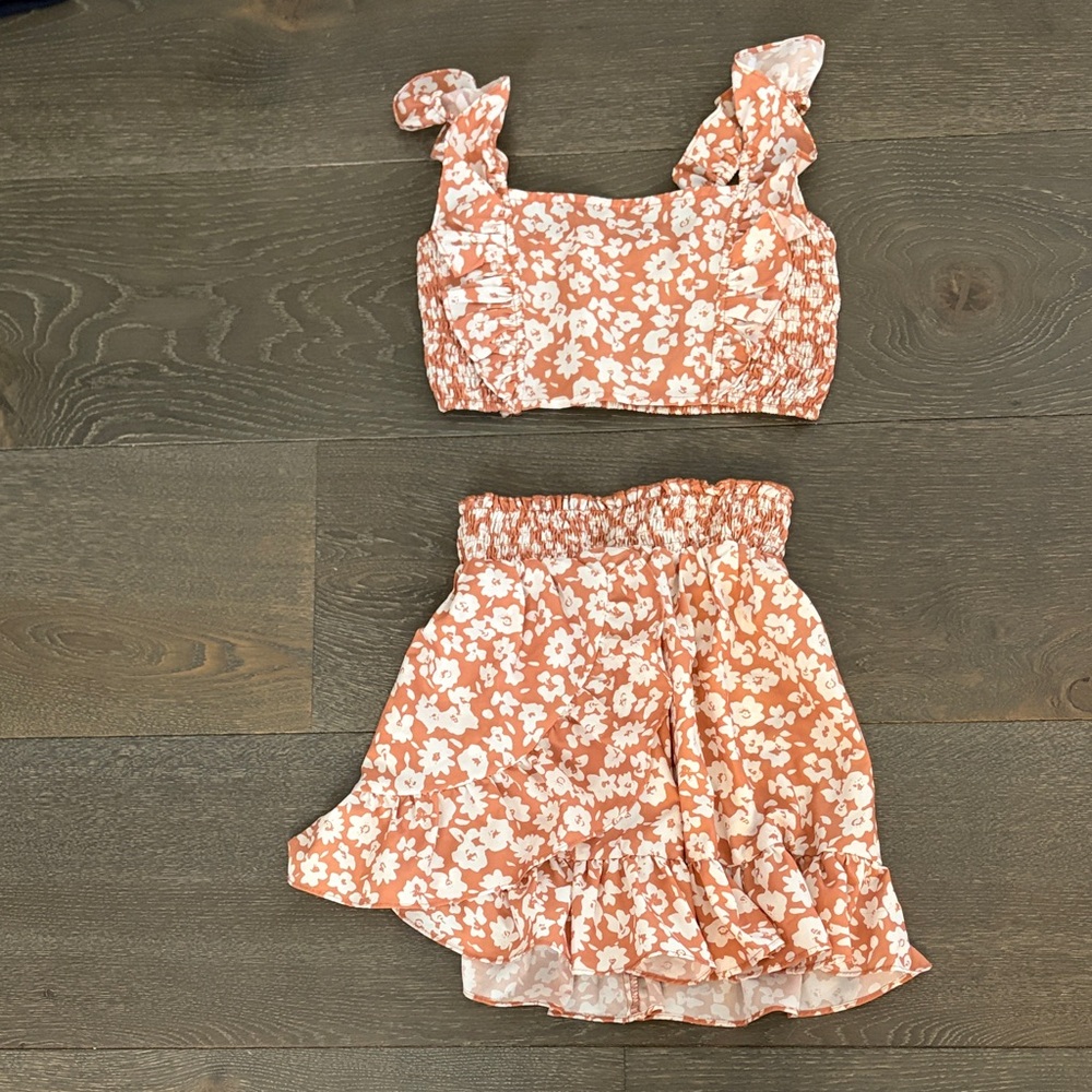 Floral Ruffle Two-Piece Set